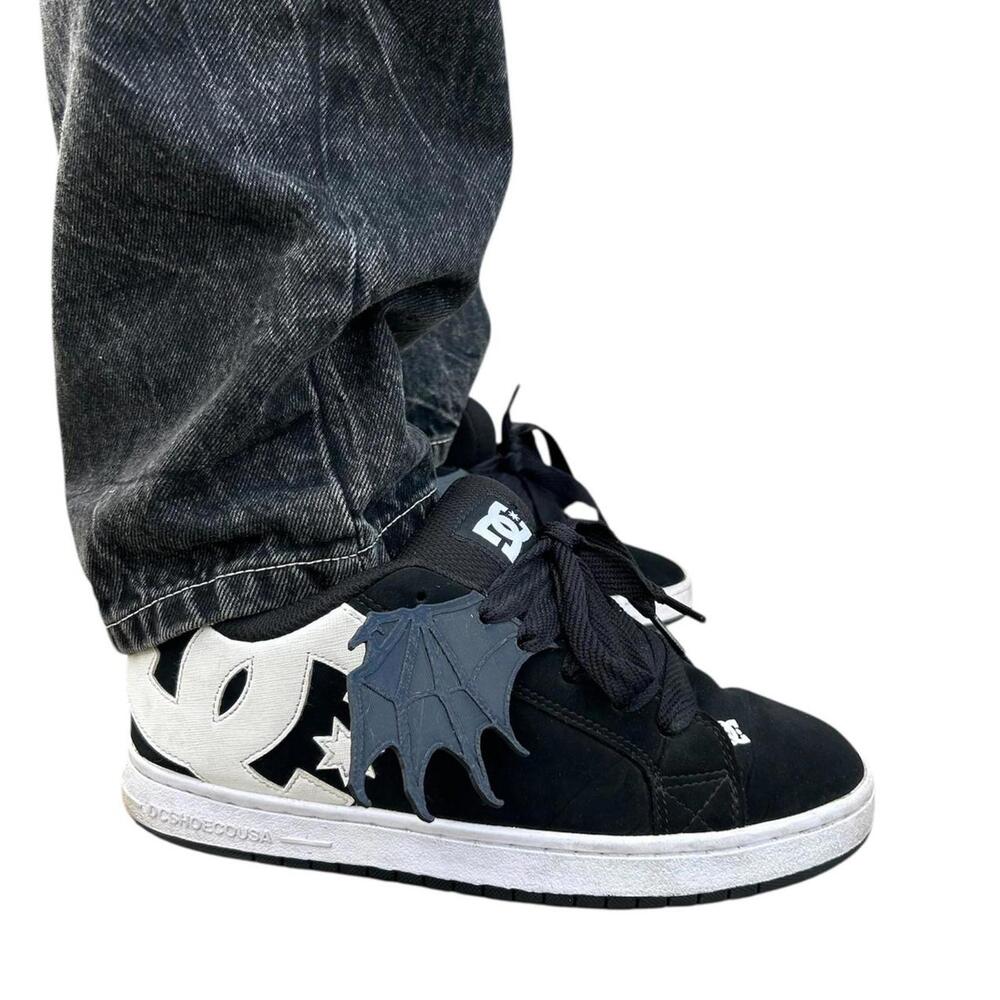 black detachable batwing shoe charm accessories